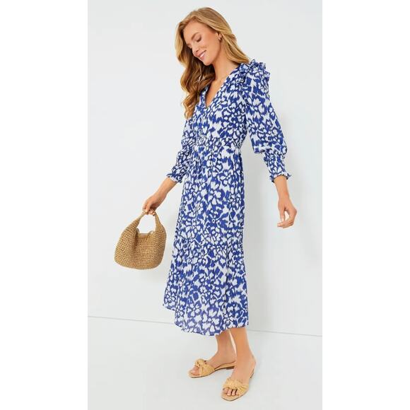 TUCKERNUCK Banjanan IKAT Floral Bluing Pearl Dress NWT Size XS - Picture 2 of 12